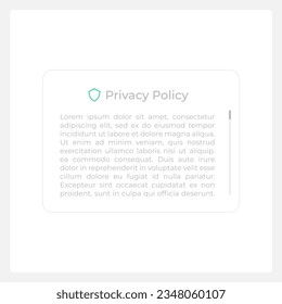 Vorlage für Benutzeroberflächenelemente zum Datenschutz. Sammeln Sie Informationen. Bearbeitbare einzelne Vektorgrafik-Dashboard-Komponente. Flache Benutzeroberfläche. Visuelle Datendarstellung. Webdesign-Widget für mobile Anwendungen mit leichtem Design