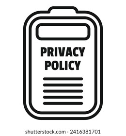 Privacy policy use icon outline vector. Private online paper. Protect rules