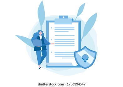 Privacy policy. Vector illustration for web banner, infographics, mobile. 