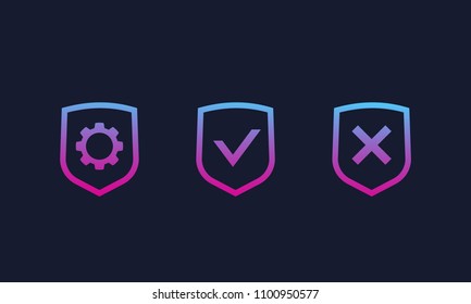 privacy protection control vector icons