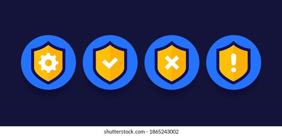 conjunto de iconos vectoriales de control de protección de privacidad