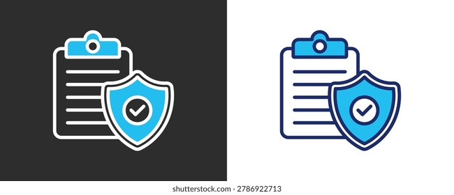 Privacy Protection Icon Set, Colored Outline Vector Illustration