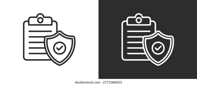 Privacy Protection Icon Set Vector Collection Isolated In Black And White
