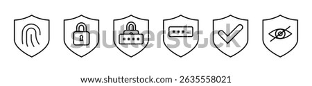 Privacy Protection Shield Lock Icon, shield security padlock icon, digital protection lock icon, encrypted shield padlock vector, cyber security shield icon