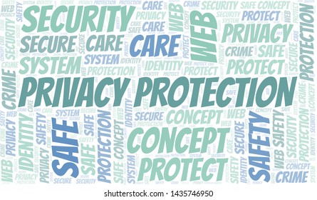 Privacy Protection word cloud. Wordcloud made with text only.