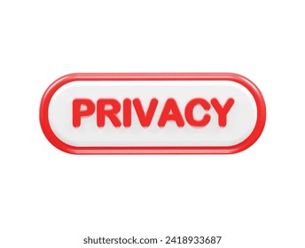 Privacy safety icon 3d rendering illustration