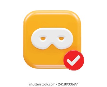 Icono de seguridad de la privacidad Ilustración 3d