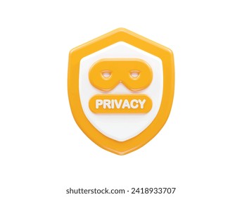 Privacy safety icon 3d rendering illustration