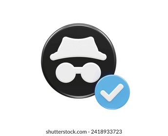 Privacy safety icon 3d rendering illustration