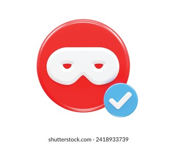 Icono de seguridad de la privacidad Ilustración 3d