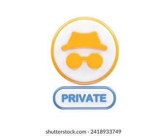 Privacy safety icon 3d rendering illustration