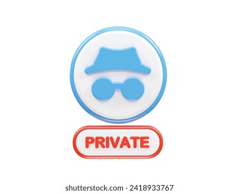 Privacy safety icon 3d rendering illustration
