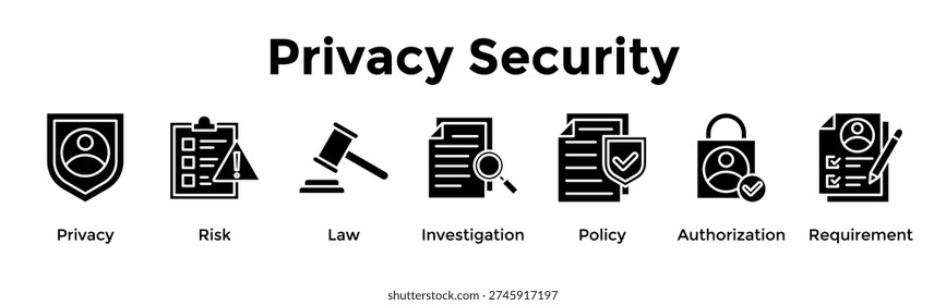 Privacy Security Banner Web Icon Vector Illustration Concept For Privacy, Risk, Law, Investigation, Policy, Authorization, Requirement