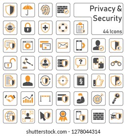 privacy security icon set