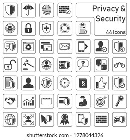 privacy security icon set