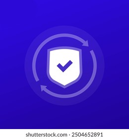 Icono de la privacidad y de la seguridad con el escudo, diseño transparente