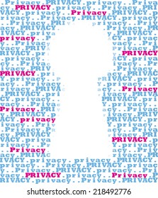 Privacy and security information technology issues copy space in keyhole