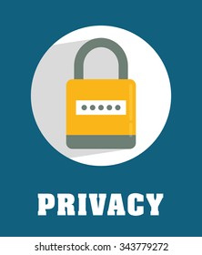 Privacy and security system graphic icons design, vector illustration