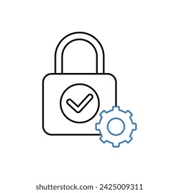 privacy setting concept line icon. Simple element illustration. privacy setting concept outline symbol design.