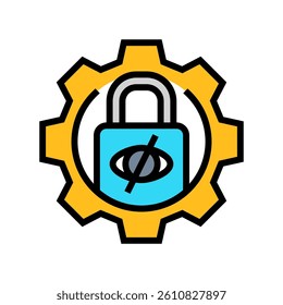 privacy settings gear color icon vector. privacy settings gear sign. isolated symbol illustration