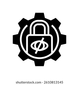 privacy settings gear glyph icon vector. privacy settings gear sign. isolated symbol illustration