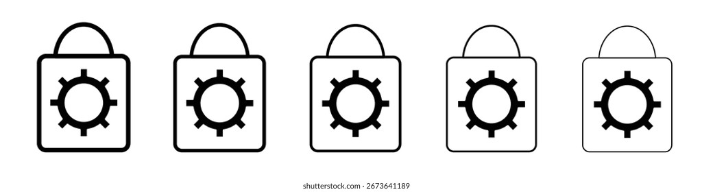 Icono de Configuraciones de privacidad conjunto de ilustración plana logo