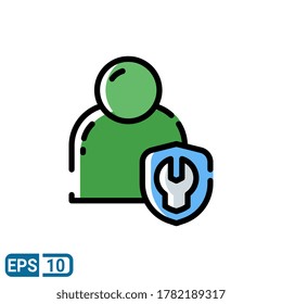 icono de configuración de privacidad aislado en fondo blanco. ilustración vectorial en estilo de línea rellena. EPS 10
