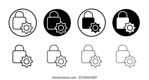 Privacy settings icon Outline vector for web ui