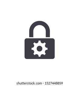 Privacy settings icon.  Settings icon with padlock sign. Settings icon and security, protection, privacy symbol. Vector icon