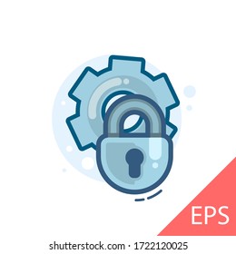 Configuración de privacidad. Icono de ilustración de diseño de línea moderna del vector