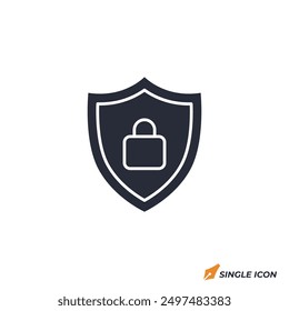 Privacy shield icon vector illustration. Privacy shield symbol isolated on white background