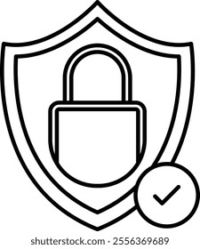 Privacy Shield Vector Line Icon Design