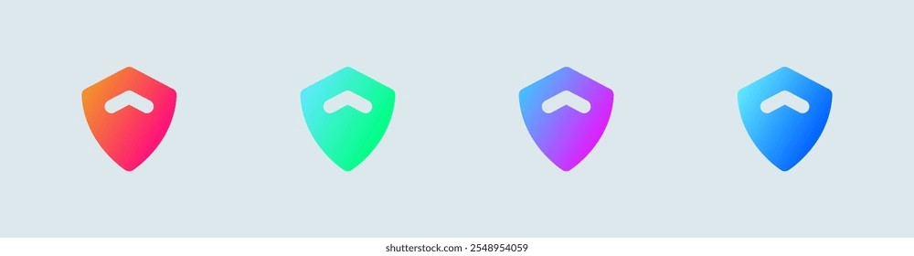 Privacy solid icon in gradient colors. Personal data signs vector illustration.