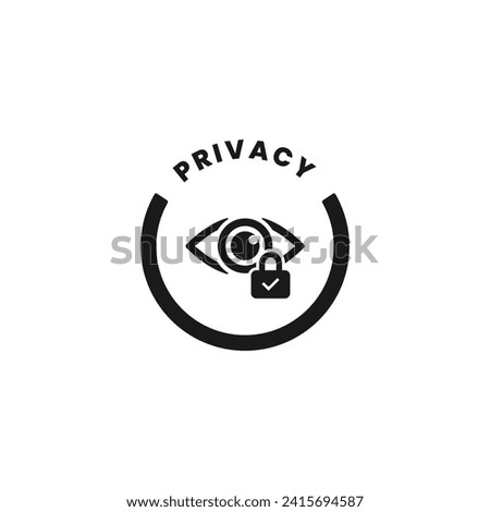 Privacy symbol or private sign vector isolated in Flat Style. Privacy symbol for product packaging design element. 100% Private sign for packaging design element.