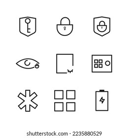 privacy tool set icon sign symbol vector illustration on white background.