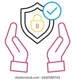 Icono de confianza en la privacidad, creación de confianza digital a través de la privacidad, protección de la privacidad, ganar confianza, Vector