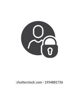 Privacy user profile vector icon. filled flat sign for mobile concept and web design. Personal profile protection glyph icon. Symbol, logo illustration. Vector graphics