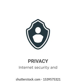 Privacy vector icon on white background. Flat vector privacy icon symbol sign from modern internet security and networking collection for mobile concept and web apps design.