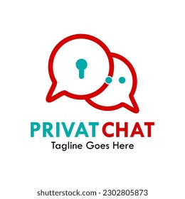 Ilustración del logotipo de diseño de chat privado