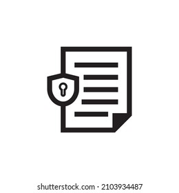 Privat document icon, Secure and confidential information icon. Vector icon iilustration on white background.