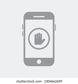 Private acces to smartphone - Flat and isolated vector illustration icon with minimal and modern design