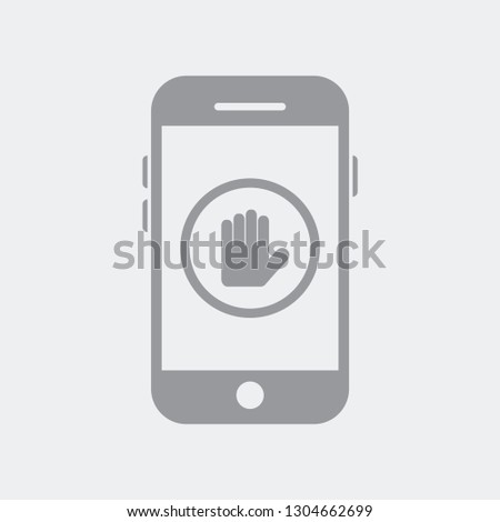Private acces to smartphone - Flat and isolated vector illustration icon with minimal and modern design