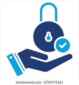 Estilo de ícone azul plano de acesso privado