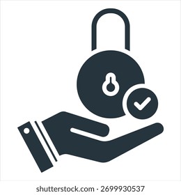 Ilustración vectorial de icono de glifo de acceso privado