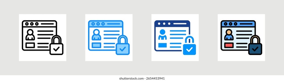 Conjunto de Colección de iconos de acceso privado Estilo múltiple
