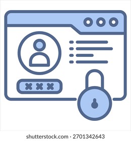 Ilustração do Vetor de Ícone Azul da Conta Privada