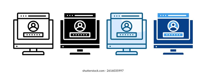Private Account Icon Set Multiple Style Collection