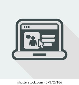 Private account on laptop - Vector icon