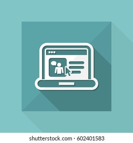 Private account on laptop - Vector icon