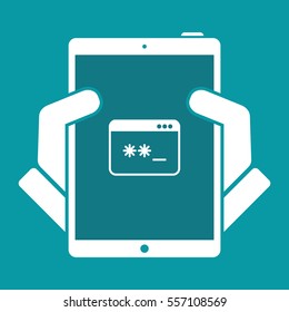 Private account - Password - Vector web icon